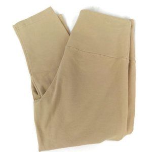 Lisse Stretch Capri Leggings Yoga Pants Beige